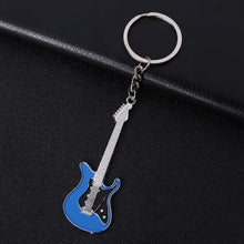 Last inn bildet i Galleri-visningsprogrammet, Men Womens Guitar Keychains pink blue red black Key Chain Charms for Bag Musician Jewelry Car Keyring Accessories Gift 2022