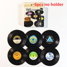Last inn bildet i Galleri-visningsprogrammet, 12pcs Plastic Retro Vinyl Record Cup Mat Anti-slip Coffee Coasters Heat Resistant Music Drink Mug Mat Table Placemat Home Decor