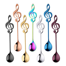 Last inn bildet i Galleri-visningsprogrammet, 304 Stainless Steel Spoon Musical Notes Coffee Spoon Stirring Spoon Mug Spoon Music Bar Ice Cream Creative Cutlery Tableware