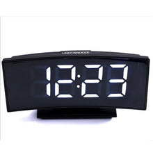 Last inn bildet i Galleri-visningsprogrammet, Electronic Clock Desktop Multi-function Alarm Clock Curved Mirror Clock External Power Supply