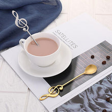 Last inn bildet i Galleri-visningsprogrammet, 304 Stainless Steel Spoon Musical Notes Coffee Spoon Stirring Spoon Mug Spoon Music Bar Ice Cream Creative Cutlery Tableware