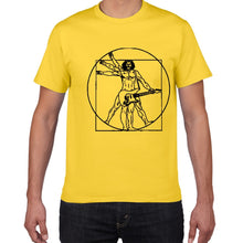 Last inn bildet i Galleri-visningsprogrammet, Da Vinci guitar funny T-Shirt men Vitruvian Man rock band Vintage Graphic Music Novelty streetwear t shirt men homme men clothes