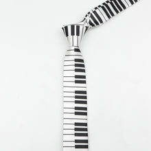 Last inn bildet i Galleri-visningsprogrammet, Classic Fashion Men's Skinny Tie Colorful Musical Notes Printed Piano Guitar Polyester 5cm Width Necktie Party Gift Accessory