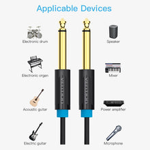 Last inn bildet i Galleri-visningsprogrammet, Vention Aux Guitar Cable Jack 6.5 mm to 6.5 mm Audio Cable for Guitar Mixer Speaker Stereo Jack 6.35mm Aux Cable 1m 3m 5m 10m