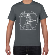 Last inn bildet i Galleri-visningsprogrammet, Da Vinci guitar funny T-Shirt men Vitruvian Man rock band Vintage Graphic Music Novelty streetwear t shirt men homme men clothes