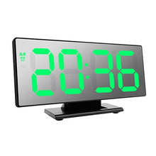 Last inn bildet i Galleri-visningsprogrammet, LED Digital Alarm Clock Mirror Electronic Clocks Multifunction Large LCD Display Digital Table Clock with Temperature Calendar