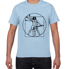 Last inn bildet i Galleri-visningsprogrammet, Da Vinci guitar funny T-Shirt men Vitruvian Man rock band Vintage Graphic Music Novelty streetwear t shirt men homme men clothes
