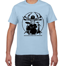 Last inn bildet i Galleri-visningsprogrammet, Da Vinci guitar funny T-Shirt men Vitruvian Man rock band Vintage Graphic Music Novelty streetwear t shirt men homme men clothes