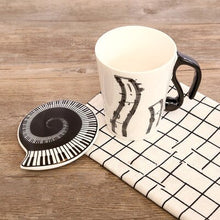 Last inn bildet i Galleri-visningsprogrammet, Creative Ceramic Mug with Cup lid Coffee Cup Piano Musical Note Coffee Mugs Tea Cup Porcelain Travel Cup For Milk Mug