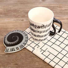 Last inn bildet i Galleri-visningsprogrammet, Creative Ceramic Mug with Cup lid Coffee Cup Piano Musical Note Coffee Mugs Tea Cup Porcelain Travel Cup For Milk Mug