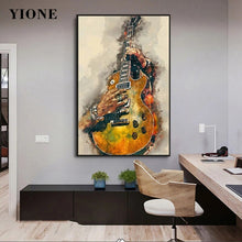 Last inn bildet i Galleri-visningsprogrammet, Guitar Rock Music Art Canvas Painting Retro Abstract Bar Club Poster Picture Prints for Interior Wall Home Decor Gift for Man