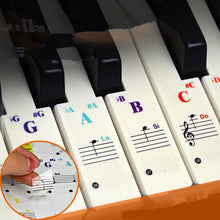 Last inn bildet i Galleri-visningsprogrammet, 49/54/61/88 color Transparent Piano Keyboard Stickers Electronic Keyboard Key Piano Stave Note Sticker Symbol for White Keys