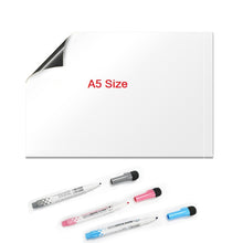 Last inn bildet i Galleri-visningsprogrammet, A5 Magnetic Whiteboard Fridge Magnets Dry Wipe White Board Marker Writing Record Message Board Remind Memo Pad Kid Gift Kitchen