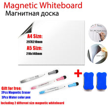Last inn bildet i Galleri-visningsprogrammet, A5 Magnetic Whiteboard Fridge Magnets Dry Wipe White Board Marker Writing Record Message Board Remind Memo Pad Kid Gift Kitchen