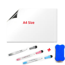 Last inn bildet i Galleri-visningsprogrammet, A5 Magnetic Whiteboard Fridge Magnets Dry Wipe White Board Marker Writing Record Message Board Remind Memo Pad Kid Gift Kitchen
