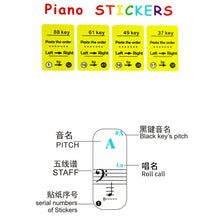 Last inn bildet i Galleri-visningsprogrammet, 49/54/61/88 color Transparent Piano Keyboard Stickers Electronic Keyboard Key Piano Stave Note Sticker Symbol for White Keys