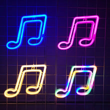 Last inn bildet i Galleri-visningsprogrammet, LED Musical Note Neon Sign Lights For Bedroom Wall Battery USB Night Lamp Atmosphere Birthday Gifts Wedding Home Room Decoration