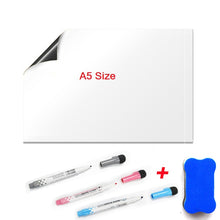 Last inn bildet i Galleri-visningsprogrammet, A5 Magnetic Whiteboard Fridge Magnets Dry Wipe White Board Marker Writing Record Message Board Remind Memo Pad Kid Gift Kitchen