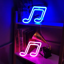 Last inn bildet i Galleri-visningsprogrammet, LED Musical Note Neon Sign Lights For Bedroom Wall Battery USB Night Lamp Atmosphere Birthday Gifts Wedding Home Room Decoration