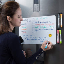 Last inn bildet i Galleri-visningsprogrammet, A5 Magnetic Whiteboard Fridge Magnets Dry Wipe White Board Marker Writing Record Message Board Remind Memo Pad Kid Gift Kitchen