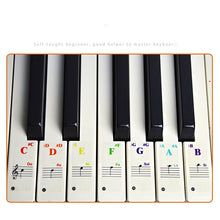Last inn bildet i Galleri-visningsprogrammet, 49/54/61/88 color Transparent Piano Keyboard Stickers Electronic Keyboard Key Piano Stave Note Sticker Symbol for White Keys