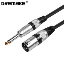 Last inn bildet i Galleri-visningsprogrammet, DREMAKE Mic Cord Jack 6.35mm 6.5mm Male to XLR Male 6.3mm 1/4'' to XLR Microphone Audio Cable for Speaker Guitar Amplifier AMP