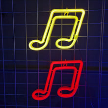 Last inn bildet i Galleri-visningsprogrammet, LED Musical Note Neon Sign Lights For Bedroom Wall Battery USB Night Lamp Atmosphere Birthday Gifts Wedding Home Room Decoration