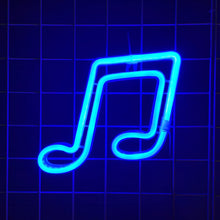 Last inn bildet i Galleri-visningsprogrammet, LED Musical Note Neon Sign Lights For Bedroom Wall Battery USB Night Lamp Atmosphere Birthday Gifts Wedding Home Room Decoration
