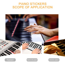 Last inn bildet i Galleri-visningsprogrammet, 49/54/61/88 color Transparent Piano Keyboard Stickers Electronic Keyboard Key Piano Stave Note Sticker Symbol for White Keys