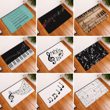 Last inn bildet i Galleri-visningsprogrammet, Music Note Piano Print Non-slip Door Mat Pad Kitchen Bathroom Carpet Rug Decor
