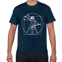 Last inn bildet i Galleri-visningsprogrammet, Da Vinci guitar funny T-Shirt men Vitruvian Man rock band Vintage Graphic Music Novelty streetwear t shirt men homme men clothes
