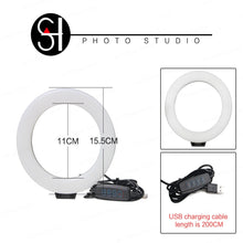 Last inn bildet i Galleri-visningsprogrammet, 6inch Mini LED Desktop Video Ring Light Selfie Lamp With Tripod Stand USB Plug For YouTube Live Photo Photography Studio
