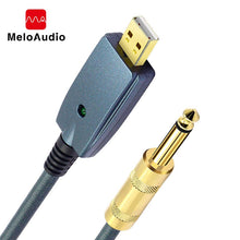 Last inn bildet i Galleri-visningsprogrammet, USB to Guitar Cable Interface Male to 6.35mm Jack Electric Guitar Accessories Audio Connector Cord Adapter for Instrument 3M
