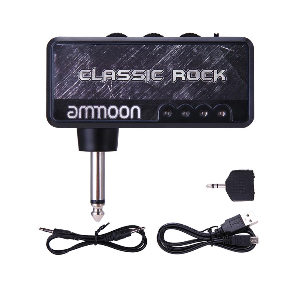 ammoon Portable Electric Guitar Amplifier Amp Mini Headphone Amp Built-in Distortion Effect Top Quality Guitar Accessories Parts