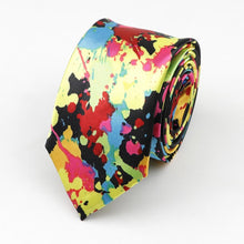 Last inn bildet i Galleri-visningsprogrammet, Classic Fashion Men&#39;s Skinny Tie Colorful Musical Notes Printed Piano Guitar Polyester 5cm Width Necktie Party Gift Accessory
