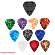 Last inn bildet i Galleri-visningsprogrammet, 10Pcs Guitar Picks &amp; Guitar Pick Holder Set for Acoustic Guitar Electric Guitar Bass Ukulele Stick-on Holder  Random Color
