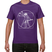 Last inn bildet i Galleri-visningsprogrammet, Da Vinci guitar funny T-Shirt men Vitruvian Man rock band Vintage Graphic Music Novelty streetwear t shirt men homme men clothes
