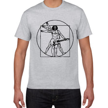 Last inn bildet i Galleri-visningsprogrammet, Da Vinci guitar funny T-Shirt men Vitruvian Man rock band Vintage Graphic Music Novelty streetwear t shirt men homme men clothes
