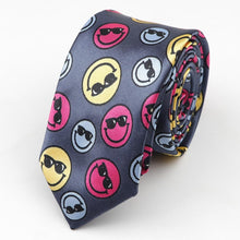 Last inn bildet i Galleri-visningsprogrammet, Classic Fashion Men&#39;s Skinny Tie Colorful Musical Notes Printed Piano Guitar Polyester 5cm Width Necktie Party Gift Accessory
