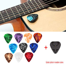 Last inn bildet i Galleri-visningsprogrammet, 10Pcs Guitar Picks &amp; Guitar Pick Holder Set for Acoustic Guitar Electric Guitar Bass Ukulele Stick-on Holder  Random Color
