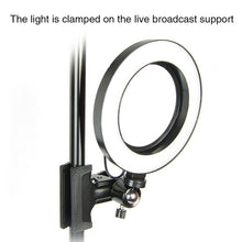 Last inn bildet i Galleri-visningsprogrammet, Dimmable 26cm USB LED Selfie Ring Light Lamp Camera Phone Video Makeup Light with Stand Clip Clamp for Live Studio Youtube
