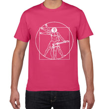 Last inn bildet i Galleri-visningsprogrammet, Da Vinci guitar funny T-Shirt men Vitruvian Man rock band Vintage Graphic Music Novelty streetwear t shirt men homme men clothes
