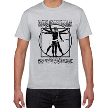 Last inn bildet i Galleri-visningsprogrammet, Da Vinci guitar funny T-Shirt men Vitruvian Man rock band Vintage Graphic Music Novelty streetwear t shirt men homme men clothes
