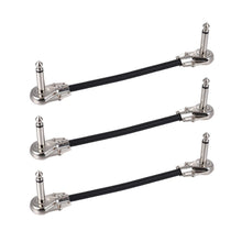 Last inn bildet i Galleri-visningsprogrammet, ammoon 15cm/ 6in Guitar Cable Guitar Pedal Audio Cable 1/4&quot; Silver Right-angle Plug Black 3-Pack/6-Pack Guitar Accessories
