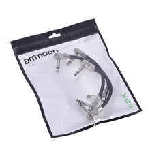 Last inn bildet i Galleri-visningsprogrammet, ammoon 15cm/ 6in Guitar Cable Guitar Pedal Audio Cable 1/4&quot; Silver Right-angle Plug Black 3-Pack/6-Pack Guitar Accessories
