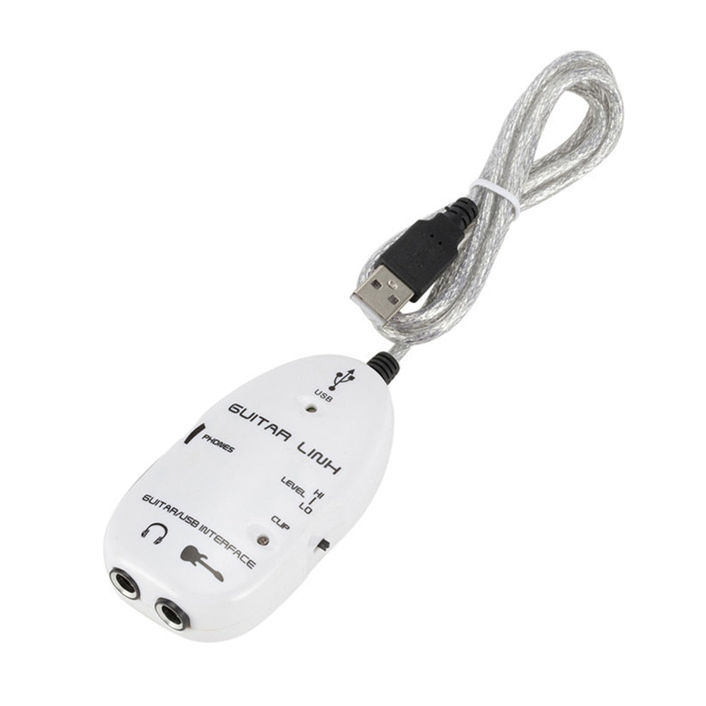 Eletric Guitar Cable Guitar to USB Interface Link Cable Adapter Audio Connector Recorder for PC/Computer Guitar Accessories