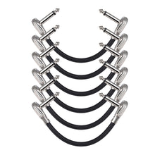 Last inn bildet i Galleri-visningsprogrammet, ammoon 15cm/ 6in Guitar Cable Guitar Pedal Audio Cable 1/4&quot; Silver Right-angle Plug Black 3-Pack/6-Pack Guitar Accessories
