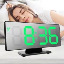 Last inn bildet i Galleri-visningsprogrammet, LED Digital Alarm Clock Mirror Electronic Clocks Multifunction Large LCD Display Digital Table Clock with Temperature Calendar
