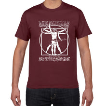 Last inn bildet i Galleri-visningsprogrammet, Da Vinci guitar funny T-Shirt men Vitruvian Man rock band Vintage Graphic Music Novelty streetwear t shirt men homme men clothes
