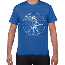 Last inn bildet i Galleri-visningsprogrammet, Da Vinci guitar funny T-Shirt men Vitruvian Man rock band Vintage Graphic Music Novelty streetwear t shirt men homme men clothes
